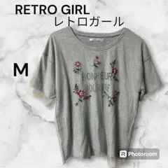 RETRO GIRL レトロガール 半袖シャツ Tシャツ 刺繍レース M