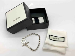 (OH2892) GUCCI/グッチ　シルバーボールチェーンブレスレット　Ag925　ボールチェーン部分約18㎝