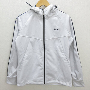 Z■フィラ/FILA ジップアップ トレーニングジャケットJKT■白【レディースL】LADIES/22【中古】■