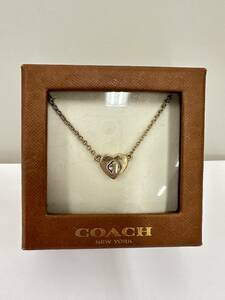 ＃13949【現状保管品】COACH コーチ ハート ネックレス ゴールドシルバーカラー 箱付き レディース アクセサリー ブランド