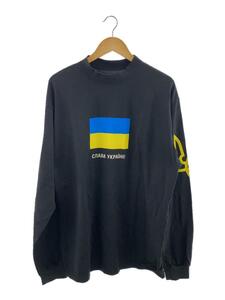 BALENCIAGA◆22aw/ウクライナ/長袖Tシャツ/M/コットン/BLK