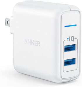 【送料無料】 Anker PowerPort 2 Elite USB 急速充電器 24W 2ポート ACアダプター PSE技術基準適合 PowerIQ搭載 折りたたみ式プラグ