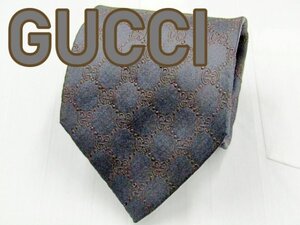 【グッチ】 OD 588 グッチ GUCCI ネクタイ 黒系 チェック ブランドロゴ ジャガード