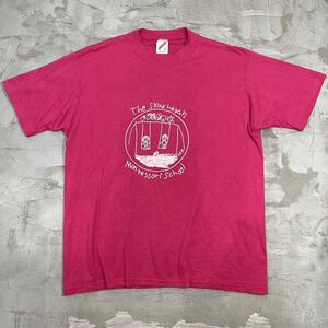 【送料360円】USA製 80s ビンテージ JERZEES ジャージーズ 半袖Tシャツ カットソー ピンク系 米国製 ヴィンテージ メンズ サイズL R-3113