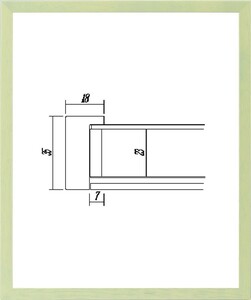 デッサン用 額縁 木製 UVカットアクリル付 7916 太子 グリーン