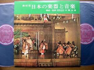 【LP】教材用日本の楽器と音楽(P122プリンス神楽雅楽田楽能尺八三味線琉球三味線箏曲胡弓琵琶竜笛高麗笛)