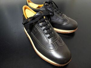 極美品 使用僅か エルメス 43 HERMES レザースニーカー クイック 黒 9136