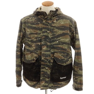 【中古】シュプリーム Supreme 2021年春夏 Mesh Pocket Cargo Jacket コットン シェルジャケット オリーブxブラック【サイズM】