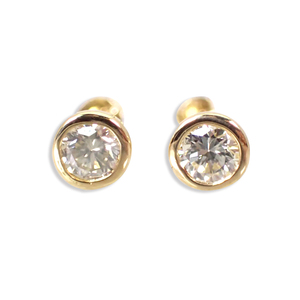 【新品】K18YG ダイヤモンド ピアス 0.1ct、0.1ct[i2-2］