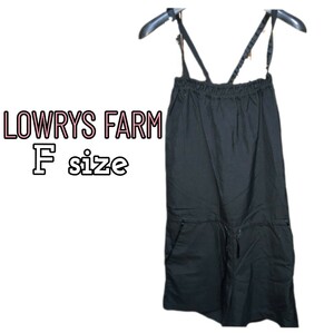 ローリーズファーム【LOWRYS FARM】オールインワン サロペット 黒 ブラック（Ｆ）