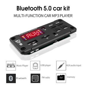 YJF004 Bluetooth 5.0カーラジオMP3プレーヤーデコーダボード5v-12vハンズフリーサポート録音fm tf sdカードのauxマイクオーディオmodul