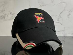【未使用品】224KA 希少★Ferrari WORLD Abu Dhabiフェラーリ ワールド アブダビ キャップ 帽子CAP ブラックのコットン素材《FREEサイズ》