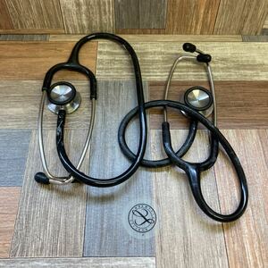 A-020【中古品・難あり】 リットマン ClassicⅡ 聴診器 Littmann クラシックⅡ ブラック まとめて2点 刻印なし 3M 看護士 医師