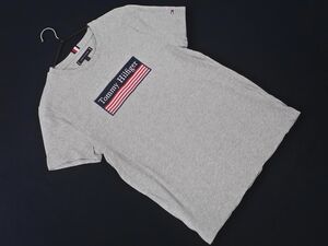 ネコポスOK TOMMY HILFIGER トミーヒルフィガー ワッペン Tシャツ sizeS/グレー ■◆ ☆ eib3 メンズ