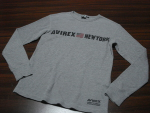 AVIREXロゴ長袖Tシャツ/メンズ/グレー/M/アヴィレックス/ロンT