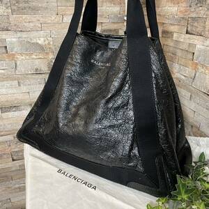 1円 【入手困難】BALENCIAGA バレンシアガ カバス トートバッグ ラージsize ブラック 黒 レザー 保存袋付き 1スタ