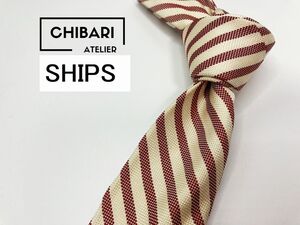 SHIPS　シップス　レジメンタル柄 ネクタイ 3本以上 送料無料 メンズ ワインレッド系　1202108