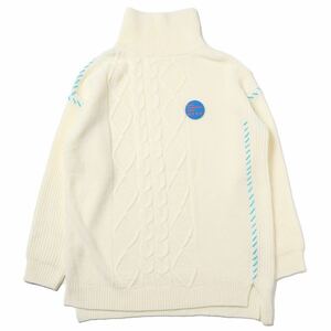 RADIO EVA EVANGELION Hand Stitch Turtleneck Knit (WHITE) Lサイズ