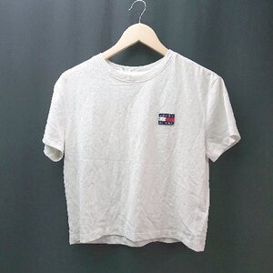 ◇ TOMMYJEANS トミージーンズ ワッペン クルーネック 半袖 Ｔシャツ サイズXS ホワイト レディース E