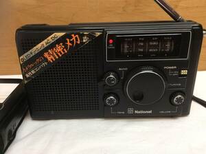 動作確認済み（National ナショナル ラジオ） FM-AM 2バンドポータブルラジオ RF-068 昭和レトロ カバー付き