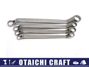 【中古】Snap-on(スナップオン) 旧ロゴ 60°オフセットメガネレンチ XOMシリーズ 4本セット｜ミリサイズ 10-19mm【/D20179900000191D/】