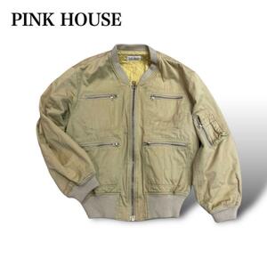 PINK HOUSE ピンクハウス　ブルゾンジャケット黄色バックロゴ M相当