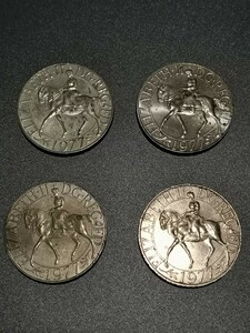 古銭 イギリス 英国 エリザベス女王 2世 在位25周年 1977 記念 硬貨 アンティーク 記念貨幣