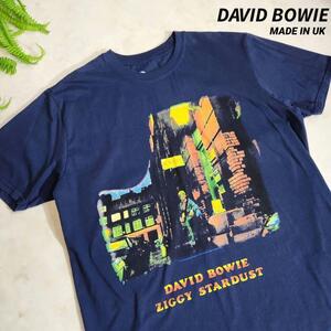 DAVID BOWIE ZIGGY STARDUST Tシャツ UK製 ネイビー・デヴィッド・ボウイ 音楽ロック 8615