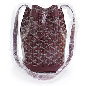 （新品・未使用品）ゴヤール GOYARD プティ フロ バケット ショルダーバッグ 斜め掛け キャンバス レザー バーガンディ 赤紫 PEFLOTPMLTY