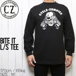 【送料無料】Cycle Zombies サイクルゾンビーズ BITE IT L/S TEE ロンT ロングスリーブTシャツ CZ-MSLST-021　Sサイズ