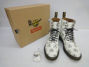 ◆Supreme×UNDERCOVER×Dr.Martens 8ホールブーツ ホワイト US10 UK9 ドクターマーチン アンダーカバー 箱入 替紐付 中古品 syksho009303