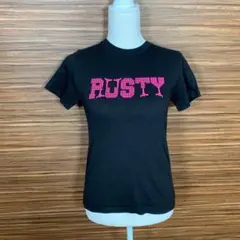 RUSTY ラスティ Tシャツ 140cm 黒 ブラック ロゴ 半袖 プリント