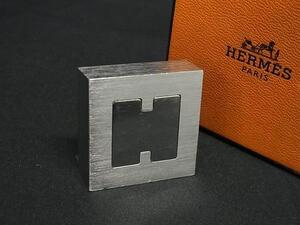 1円 ■美品■ HERMES エルメス メモスタンド フォトスタンド カードスタンド 文房具 ステーショナリー シルバー系 FL0989