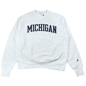 新品 M US限定 Champion Michigan Gray Reverse Weave Sweatshirt チャンピオン ミシガン リバースウィーブ クルーネック スウェット