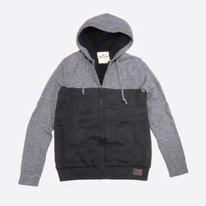 ★SALE★Hollister/ホリスター★裏シェルパ付フルジップニットパーカー (Grey/Olive/M)