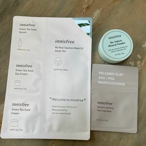 Innisfree NMパウダー使用品&イニスフリー グリーンティーシード セラム&アイクリーム&クリーム&マスクシート&クレイマスク/試供品