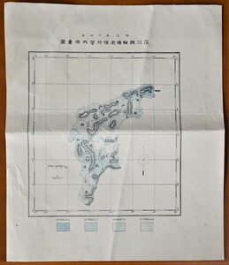 石川県輪島測候所管内雨量図　78万分の一図 1枚　明治34年　　 　検:能登半島雨量分布地図　石川県能登半島古地図　羽昨 七尾 穴水 珠洲