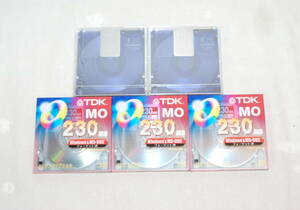 未使用品 千円～ TDK MOディスク230MB×3枚＋SONY MOディスク 640MB×2枚