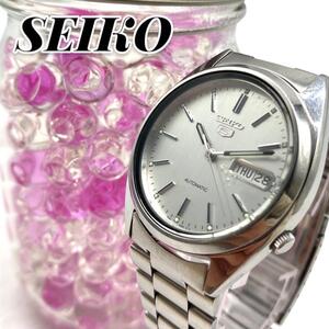 良品 SEIKO セイコー5 腕時計 デイデイト 自動巻き 稼働品 メンズ