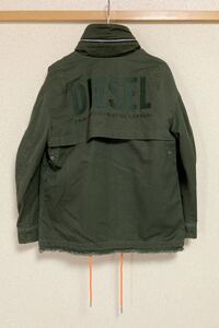 美品☆[DIESEL] J-TOUCHA M65 バッグ刺繍 オーバーサイズ ミリタリージャケット XS グリーン ディーゼル