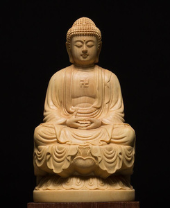 釈迦摩尼 特上彫仏教工芸品木彫仏像 木製仏像 仏像坐像 彫刻置物