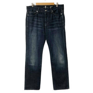 7 For All Mankind セブンフォーオールマンカインド standard デニムパンツ USA製 ユーズド加工 34 インディゴ ボタンフライ メンズ A14