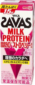 ストロベリー風味 200ミリリットル (x 24) SAVAS(ザバス) MILK PROTEIN 脂肪0 ストロベリー風味 20