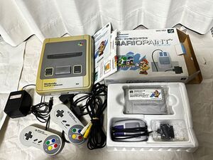 【スーパーファミコン本体】Super Famicom ｜動作確認済み・箱なし・備品付き　 セット【マリオペイント箱付き】 Mario Paint｜備品完備