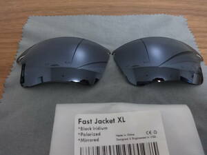 処分価格！！★オークリー ファストジャケットXL用 カスタム偏光レンズ BLACK IRIDIUM Color Polarized 新品 Oakley Fast Jacket XL