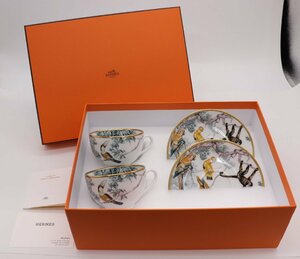 ★エルメス HERMES ティーカップ&ソーサーセット 長期保存品 箱付き m5-41283 m_ｂ