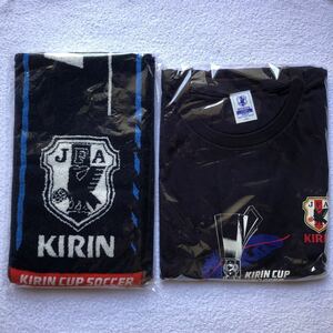 キリン　株主優待　KIRIN サッカー日本代表応援グッズ　マフラータオル+Tシャツ