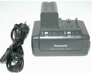 PanasonicVIDEO AC ADAPTOR VW-AD9/ バッテリーVW-VBD33 電池パック　充電器　セット 中古品