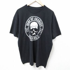 XL/古着 半袖 Tシャツ メンズ サンズオブアナーキー サンオブアナーキー 大きいサイズ クルーネック 黒 ブラック 24may09 中古