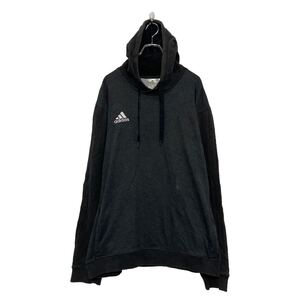 adidas ロゴ スウェット パーカー アディダス 2XL ダークグレー ビックサイズ 古着卸 アメリカ仕入 a606-6567